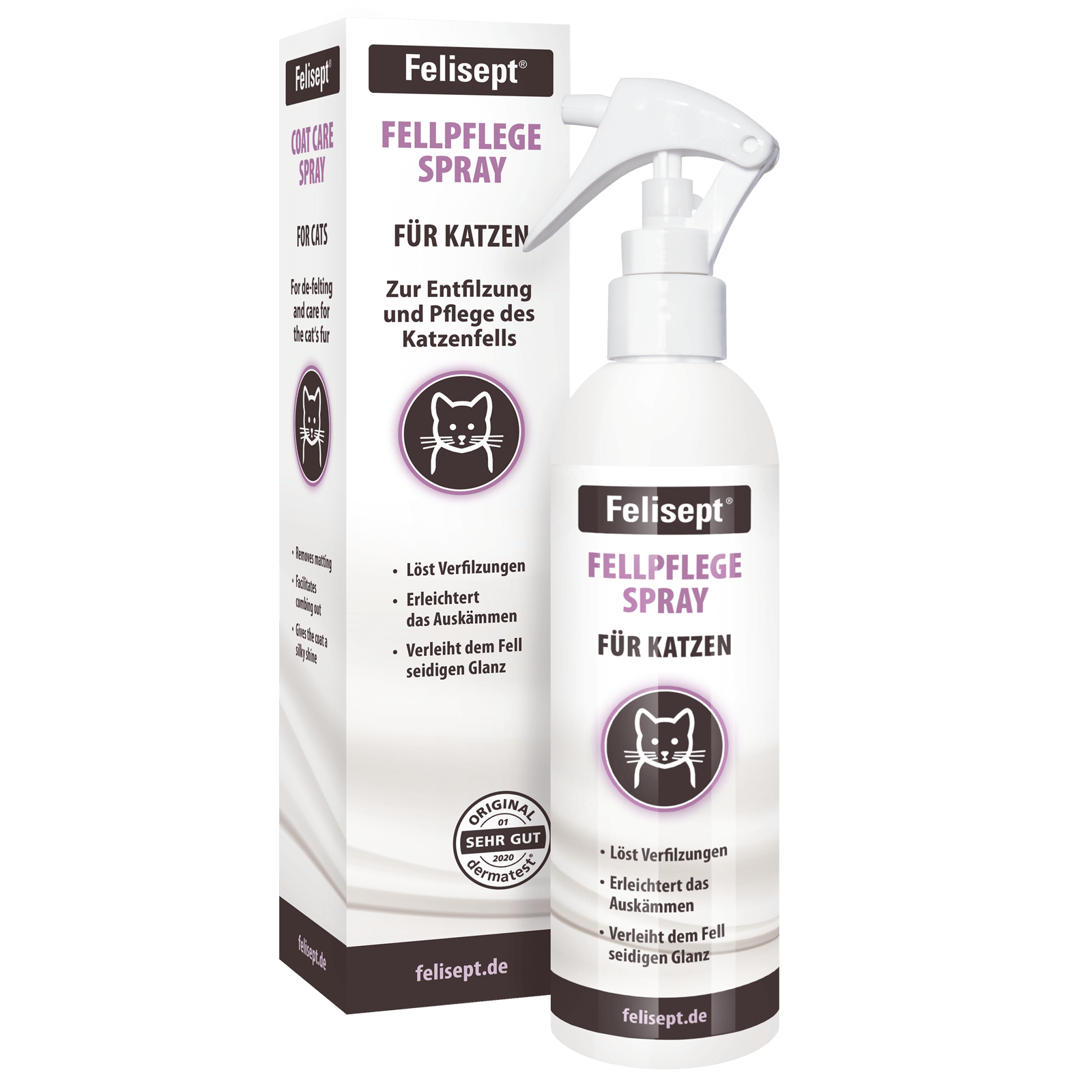 Felisept Fellpflegespray für Katzen - Für Langhaarkatzen, Entfilzung Katzenfell