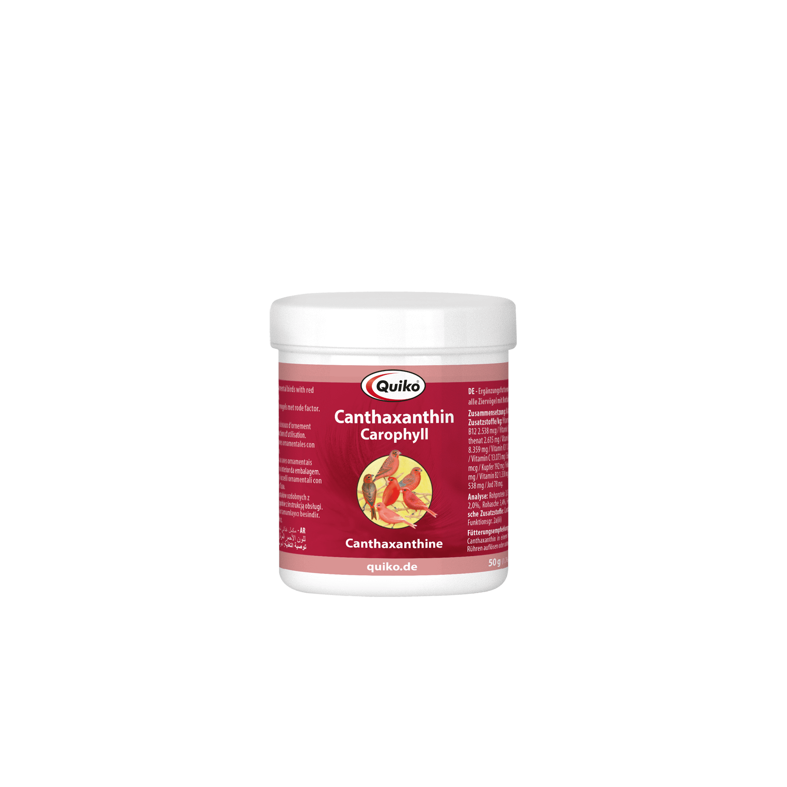 Quiko Canthaxanthin - Carophyll -Ergänzungsfutter für Ziervögel mit Rotfaktor