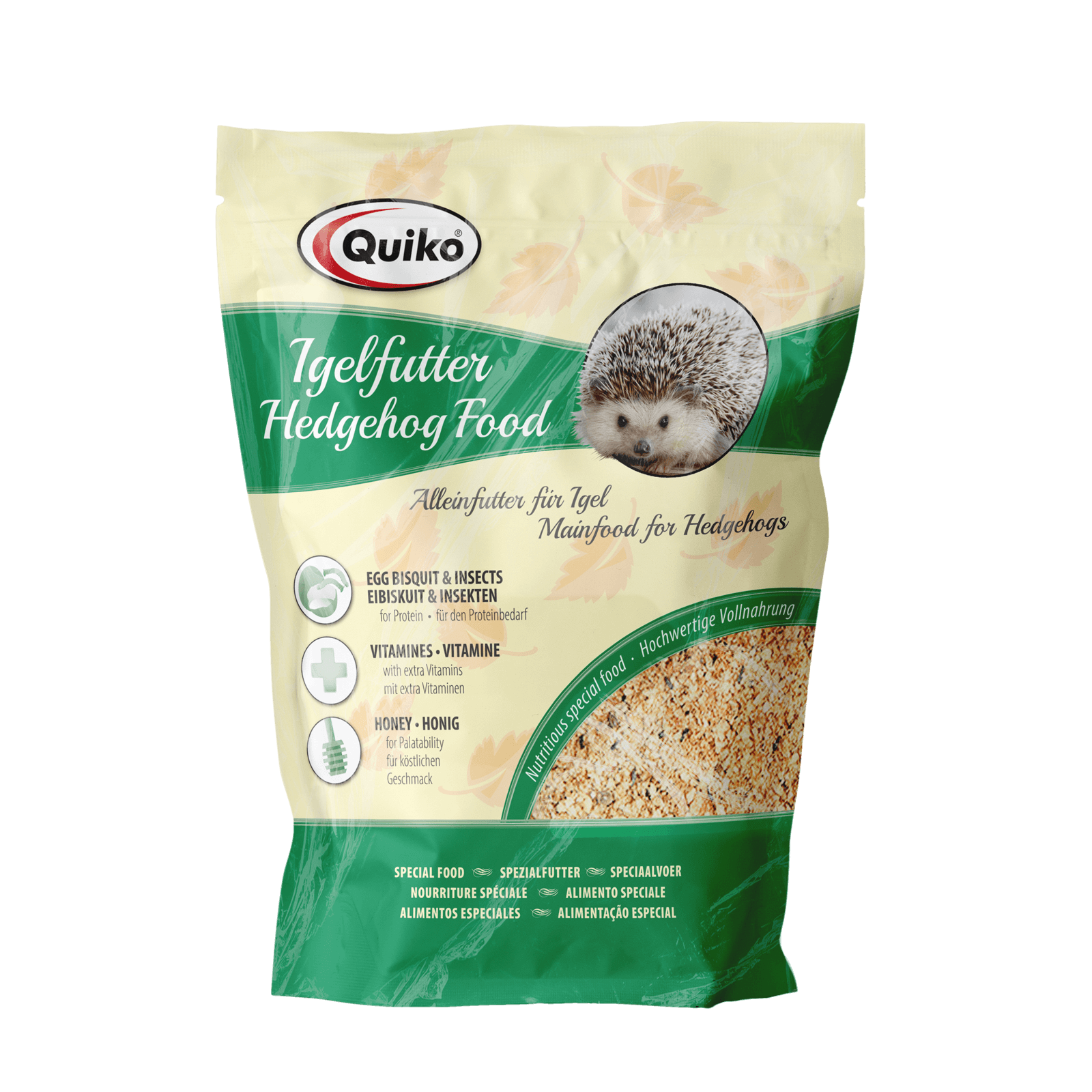 Quiko Igelfutter: Hochwertiges Trockenfutter für Igel - Mit Insekten und Eibiskuit für den Proteinbedarf