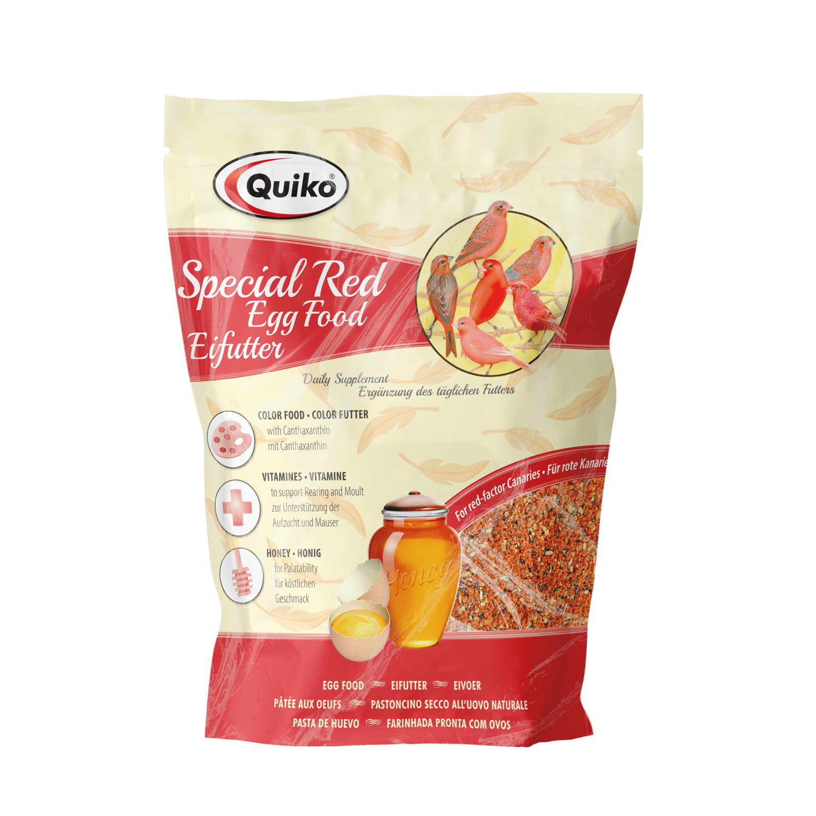 Quiko Special R Eifutter: Kraft und Aufzuchtfutter für alle rotgrundigen Vogelarten - Enthält Canthaxanthin/Carophyll