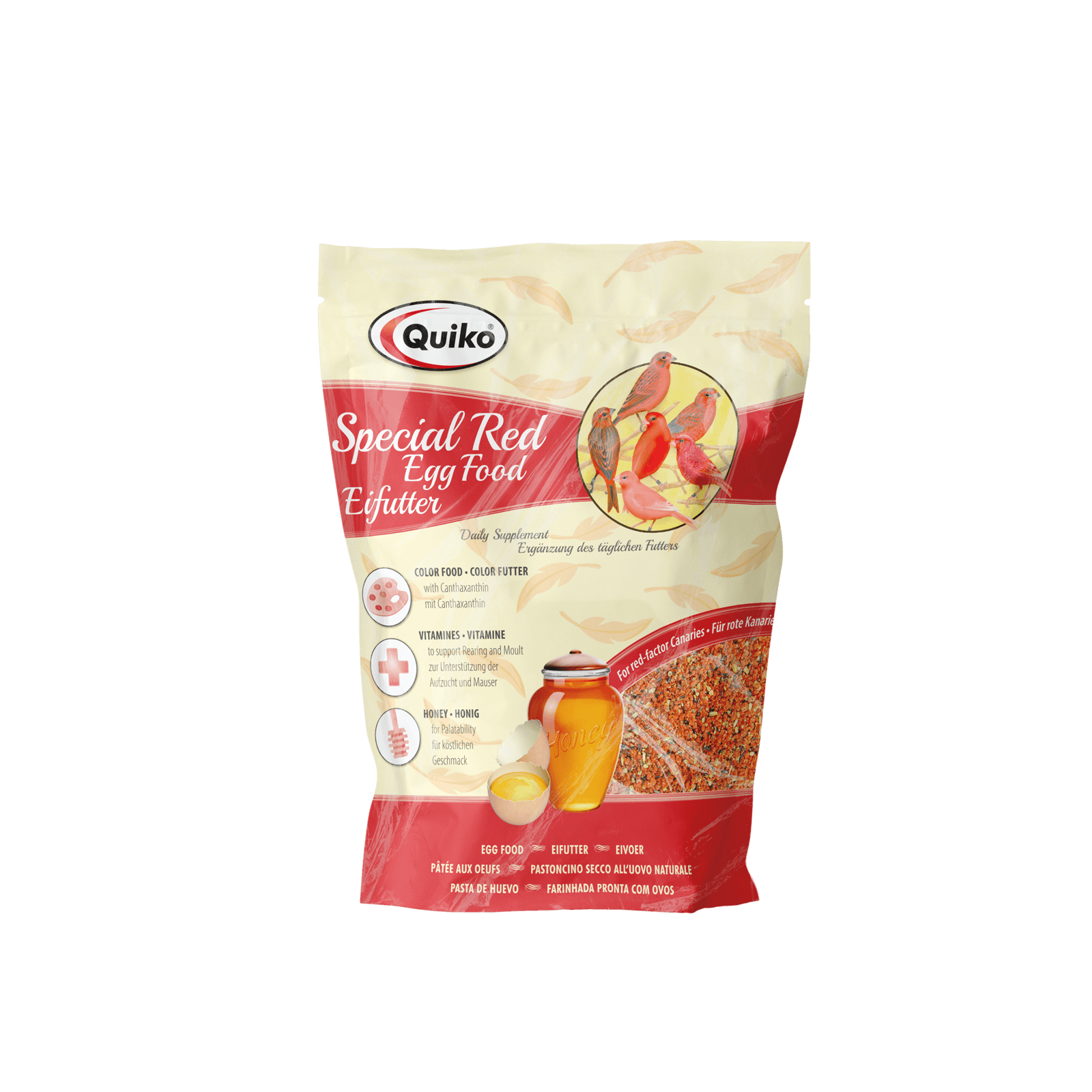 Quiko Special R Eifutter: Kraft und Aufzuchtfutter für alle rotgrundigen Vogelarten - Enthält Canthaxanthin/Carophyll