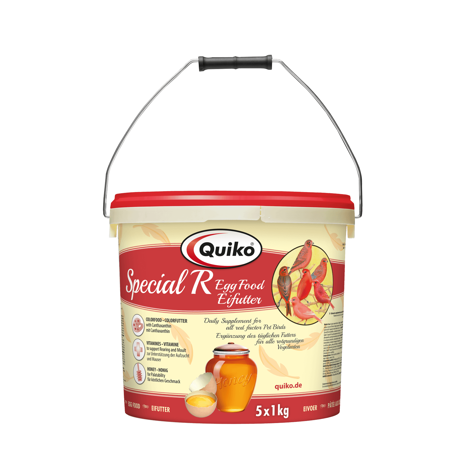 Quiko Special R Eifutter: Kraft und Aufzuchtfutter für alle rotgrundigen Vogelarten - Enthält Canthaxanthin/Carophyll