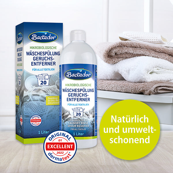 Bactador Wäschespülung - Porentief geruchfreie Wäsche und Waschmaschine