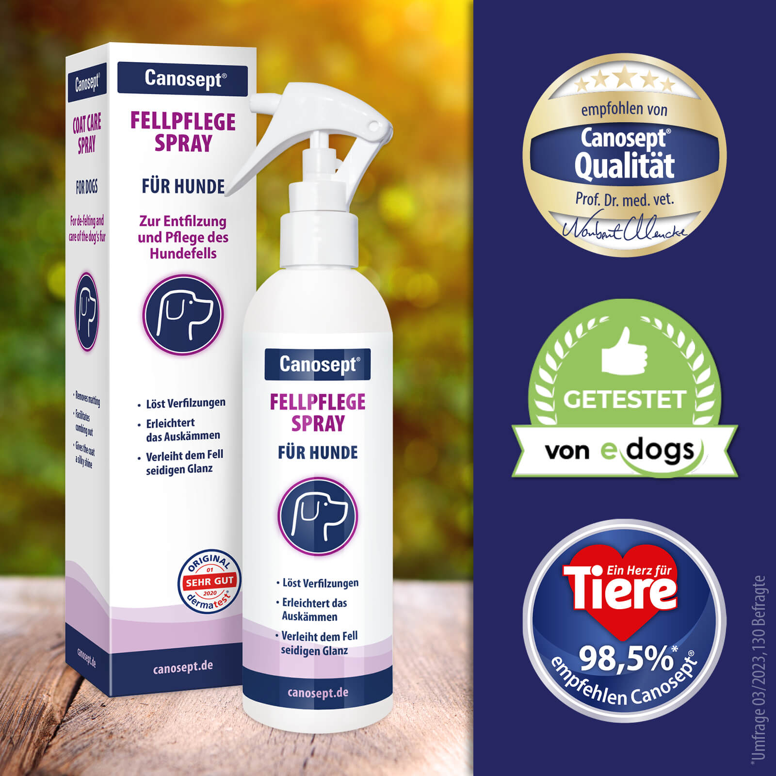 Canosept Fellpflegespray wird von edogs empfohlen