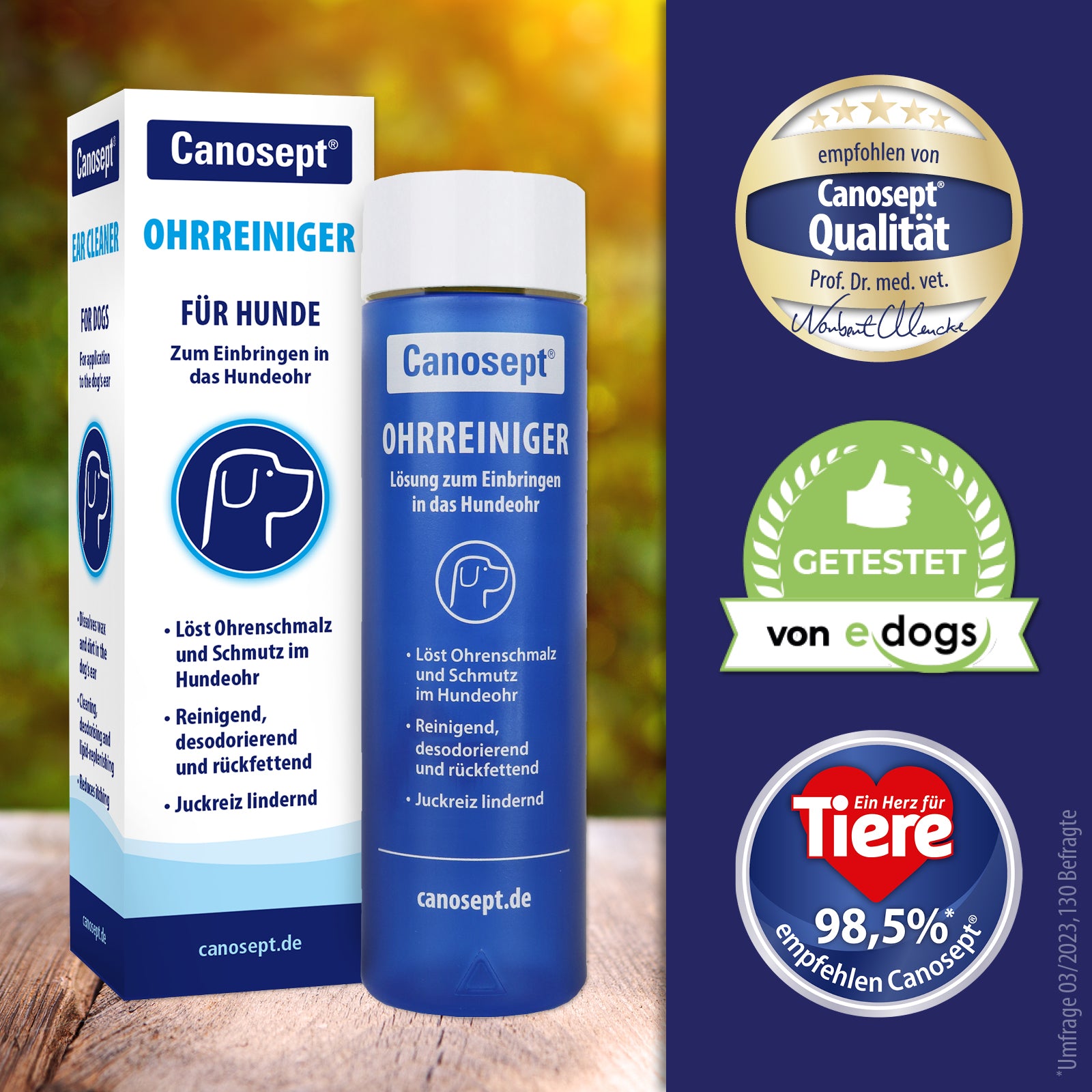Canosept Ohrreiniger wird von edogs empfohlen