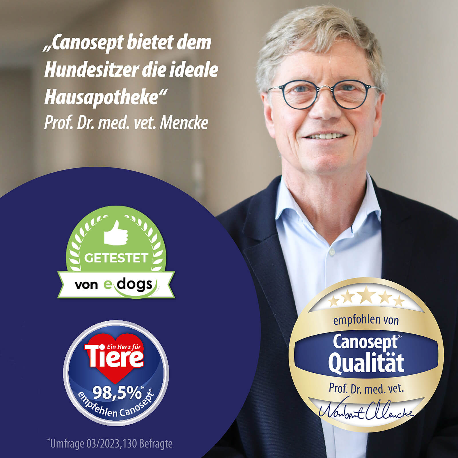 Canosept Qualität empfohlen von Norbert Mencke - Canosept bietet dem Hundebesitzer die ideale Hausapotheke