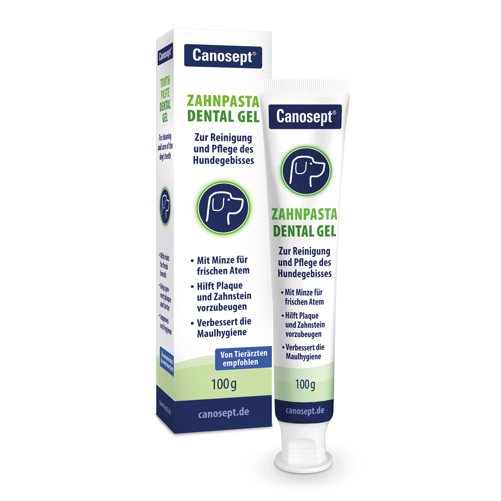 Canosept Zahnpasta Dental Gel für Hunde - Hilft Plaque, Zahnstein und Karies vorzubeugen