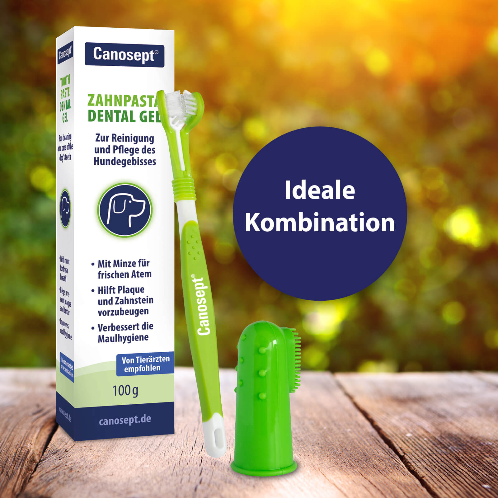 canosept Zahnpasta - Ideale Kombination mit Zahnbürste und Zahnfingerbürsten
