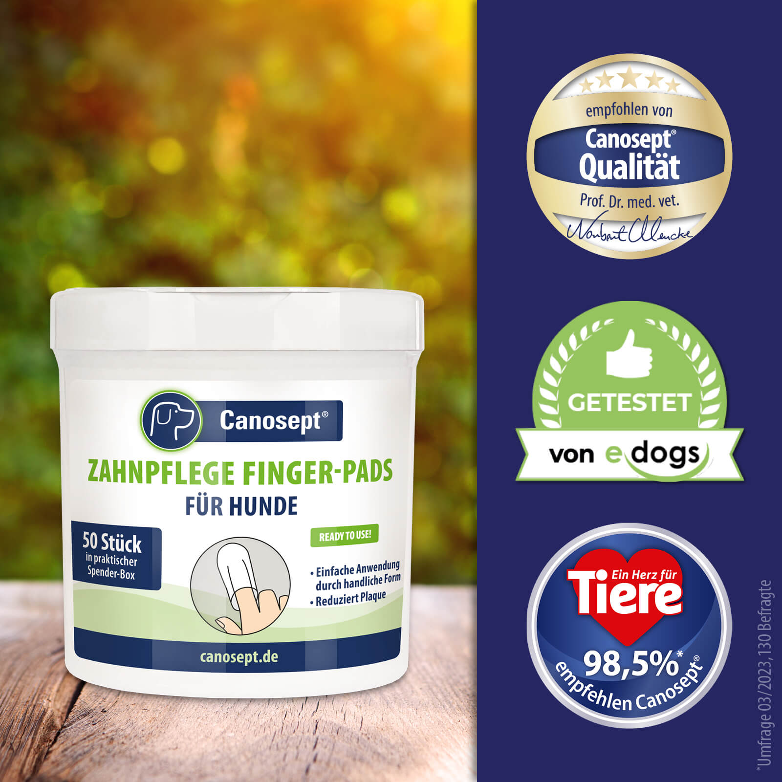 Canosept Zahnpflege Finger-Pads wird von edogs empfohlen