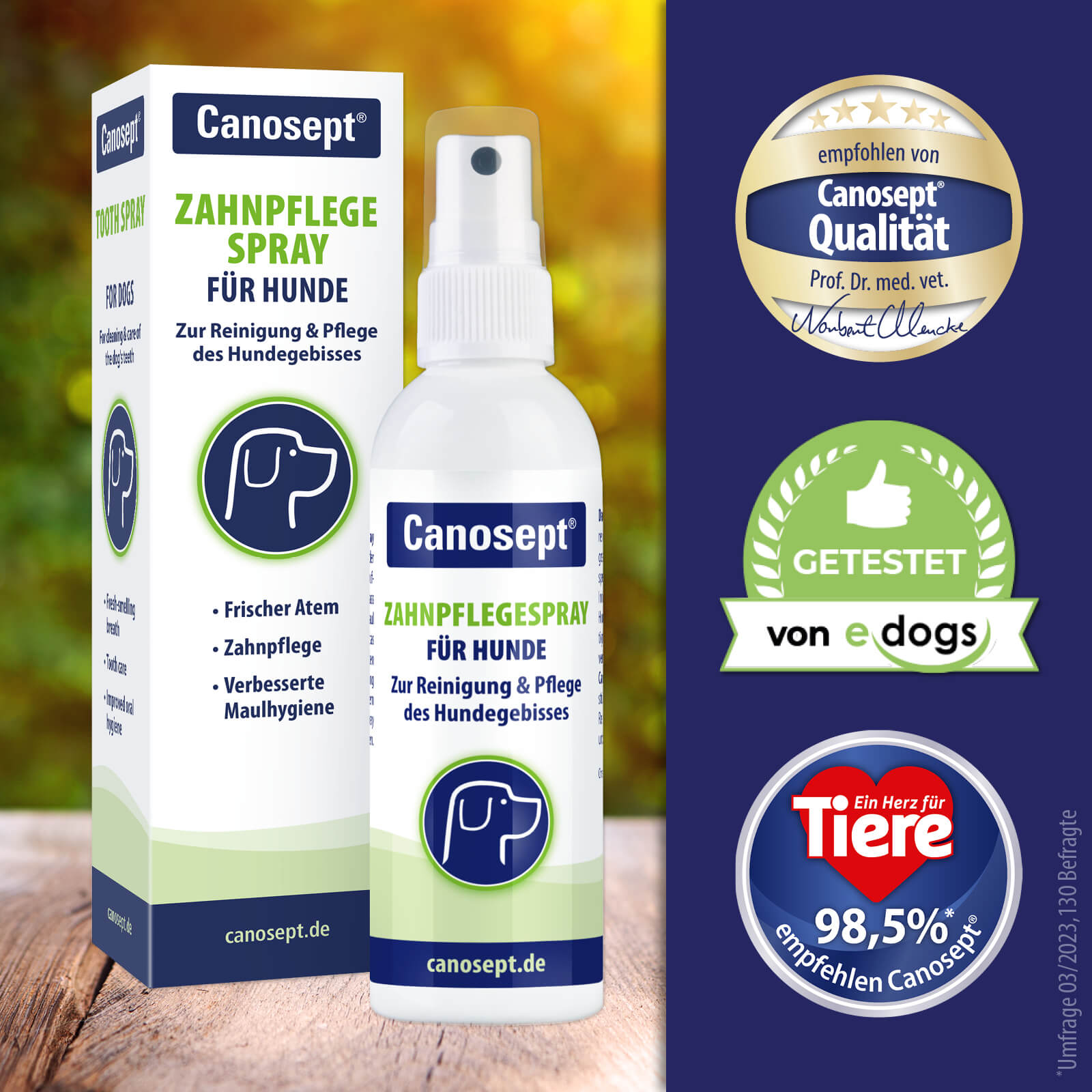 Canosept Zahnpflegespray wird von edogs empfohlen