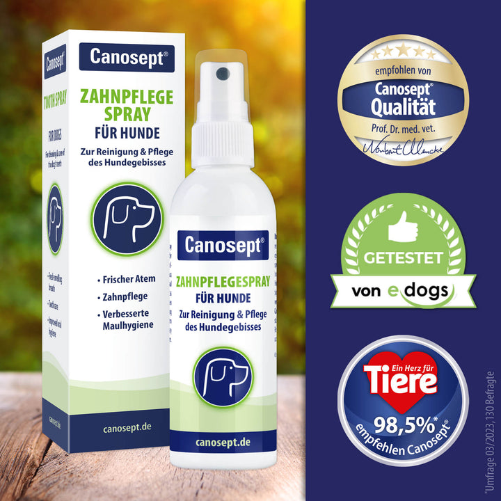 Canosept Zahnpflegespray wird von edogs empfohlen