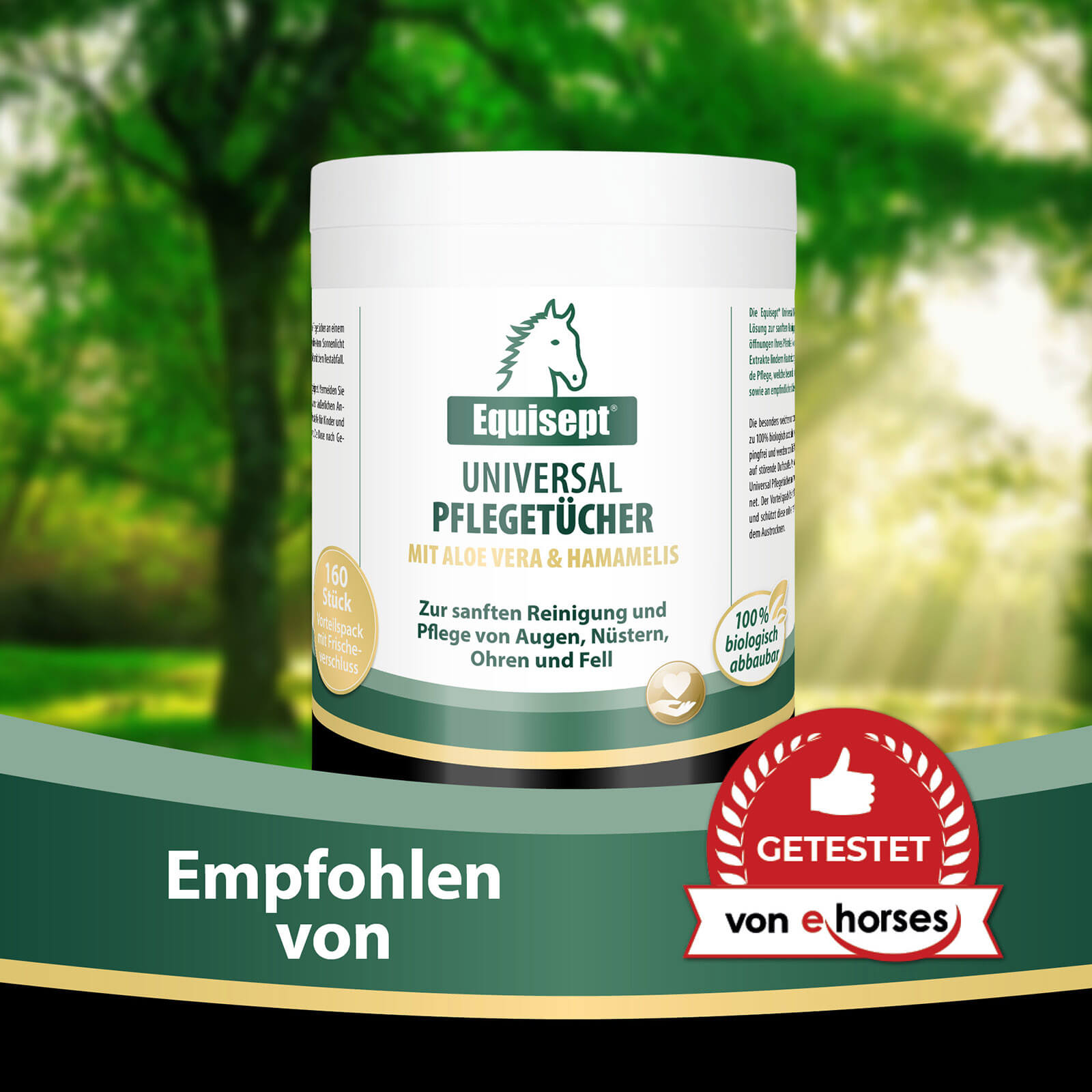 Equisept Pflegetücher werden von ehorses empfohlen