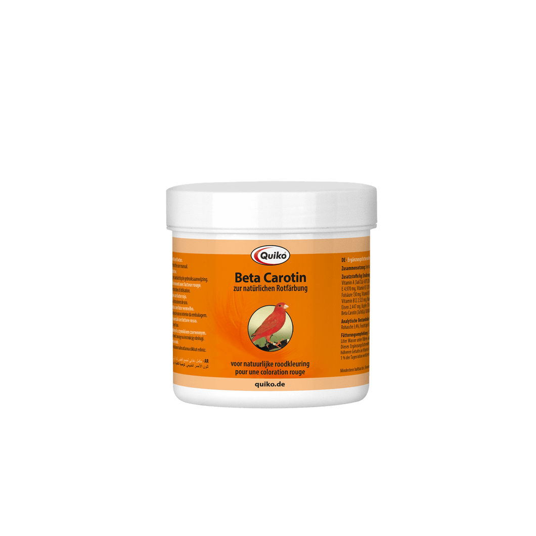 Quiko Beta Carotin - Ergänzungsfutter für Ziervögel mit natürlichem Rotfaktor - Mit Vitaminen und Beta Carotin