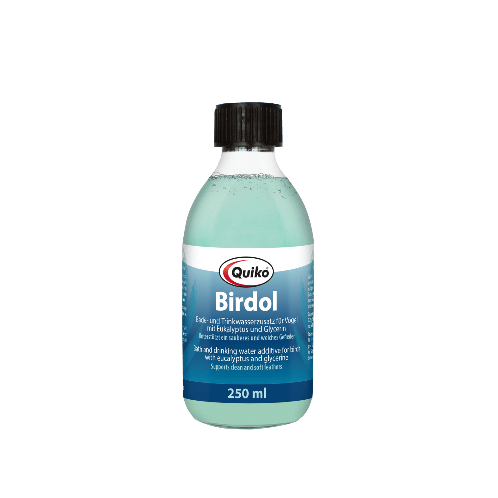 Quiko Birdol - Bade- und Trinkwasserzusatz für Ziervögel - Unterstützt ein sauberes und weiches Gefieder