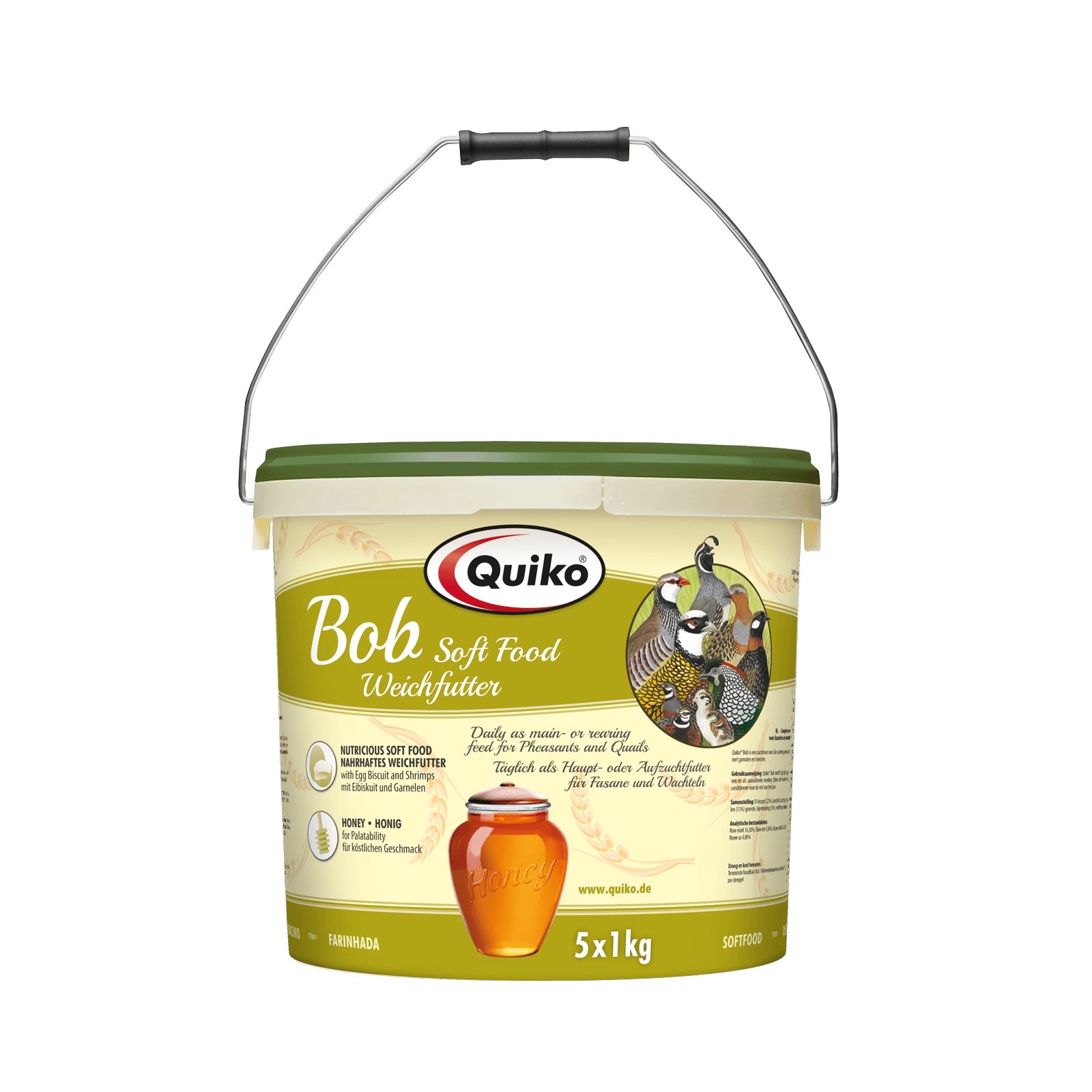 Quiko Bob Weichfutter - Für Zierfasane und Zierwachteln - Enthält Eibiskuit, Garnelen und Honig