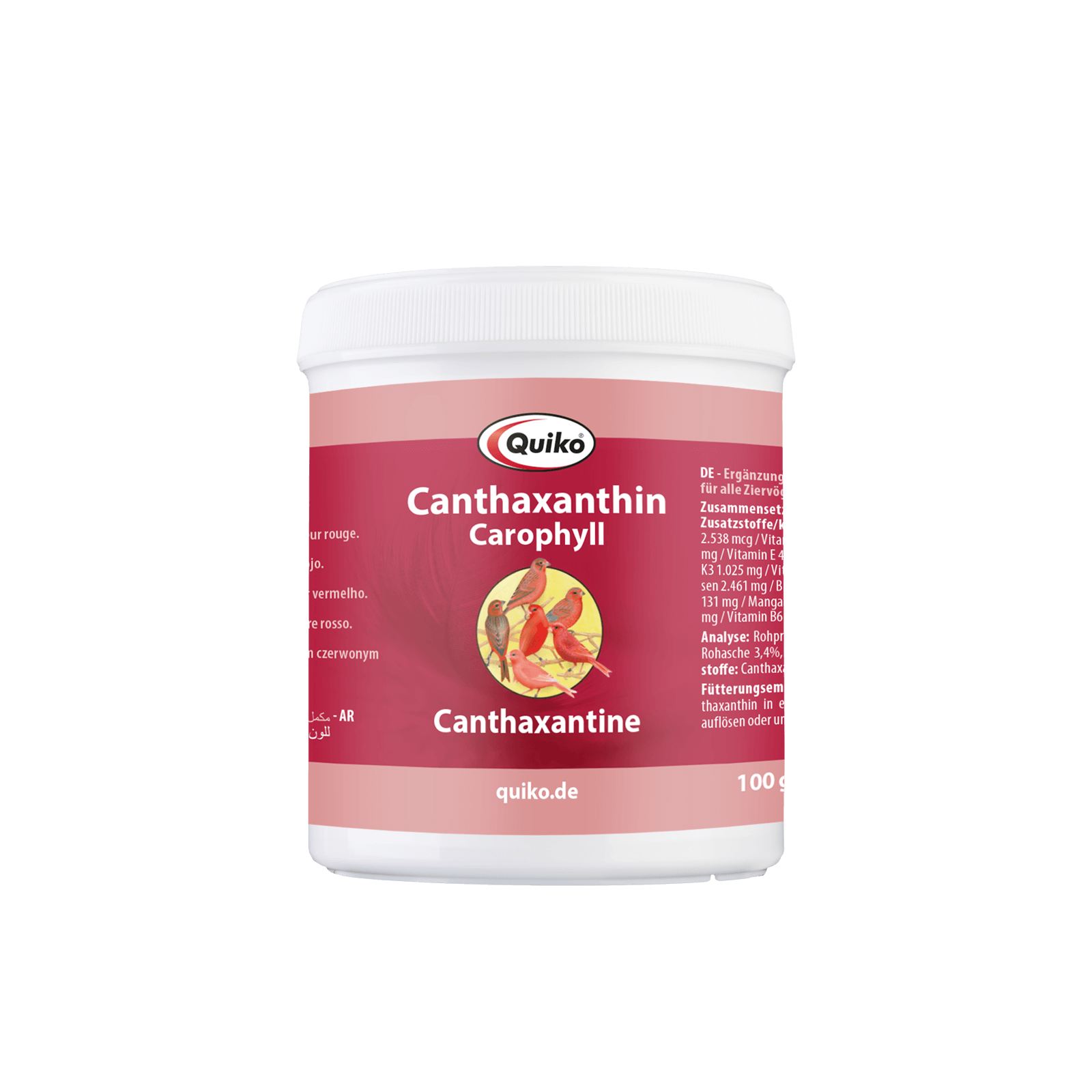 Quiko Canthaxanthin - Carophyll -Ergänzungsfutter für Ziervögel mit Rotfaktor