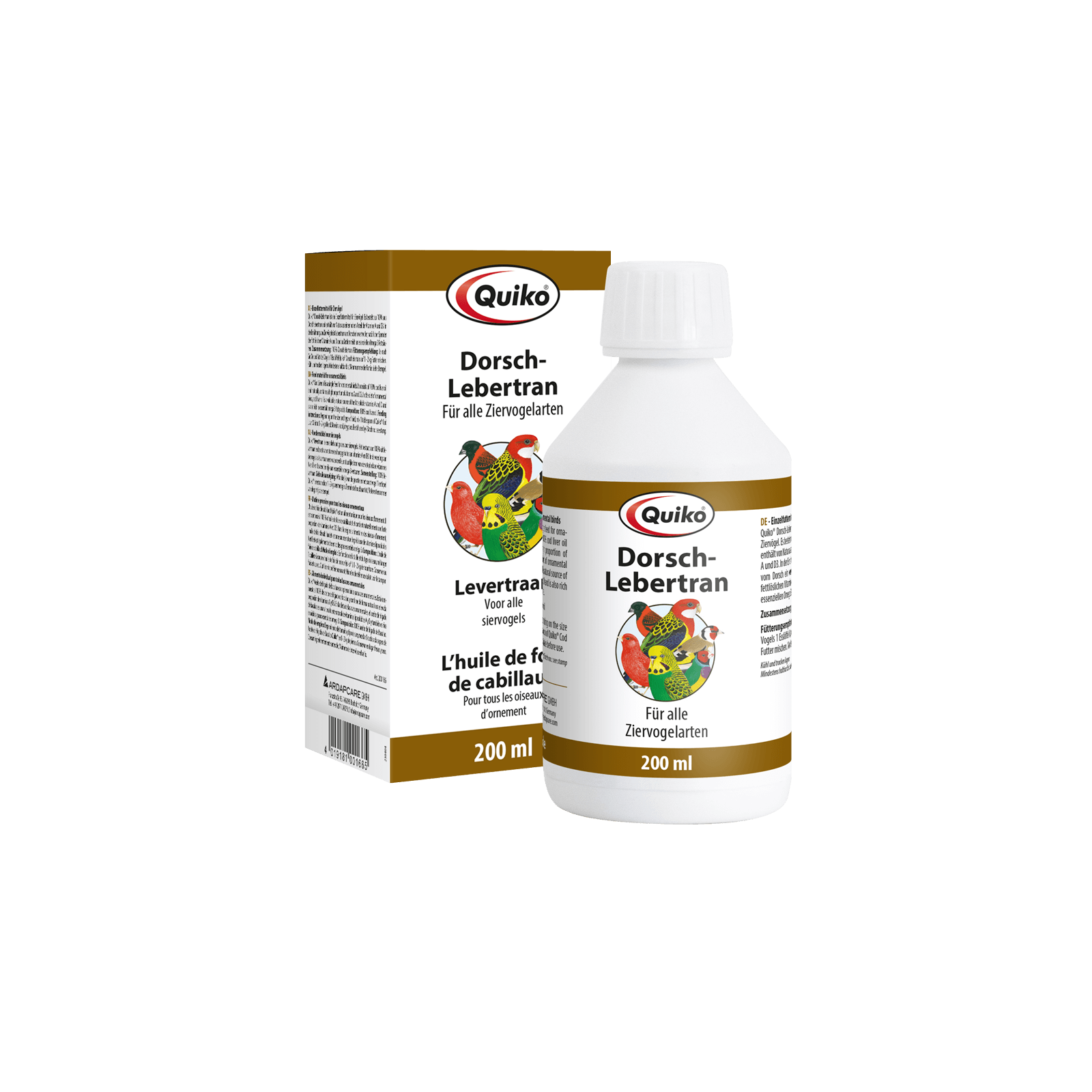 
Quiko Dorsch-Lebertran - Vitaminreiches Einzelfuttermittel für Ziervögel mit Vitaminen A und D3