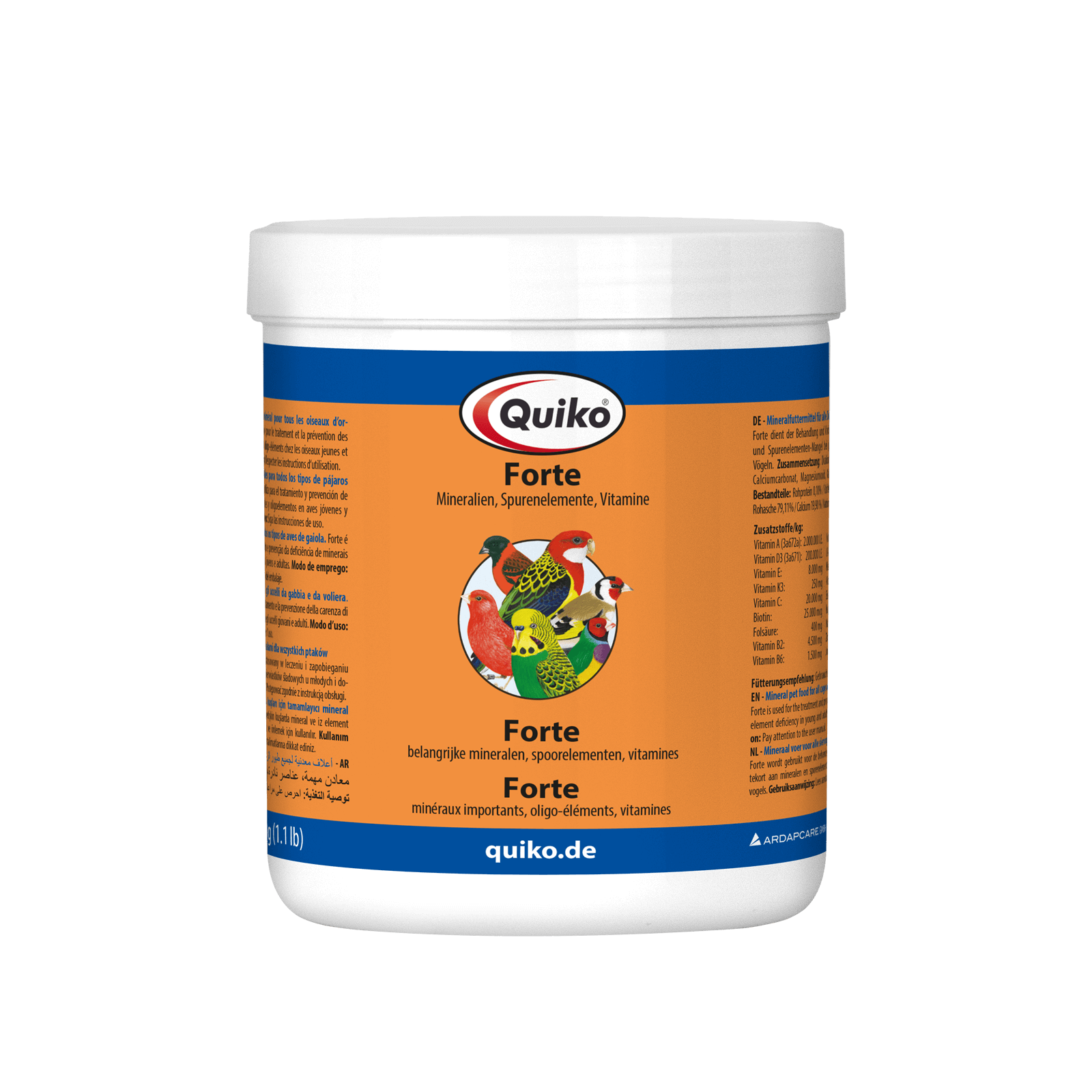 Quiko Forte: Mineralien, Spurenelemente und Vitamine für Ziervögel