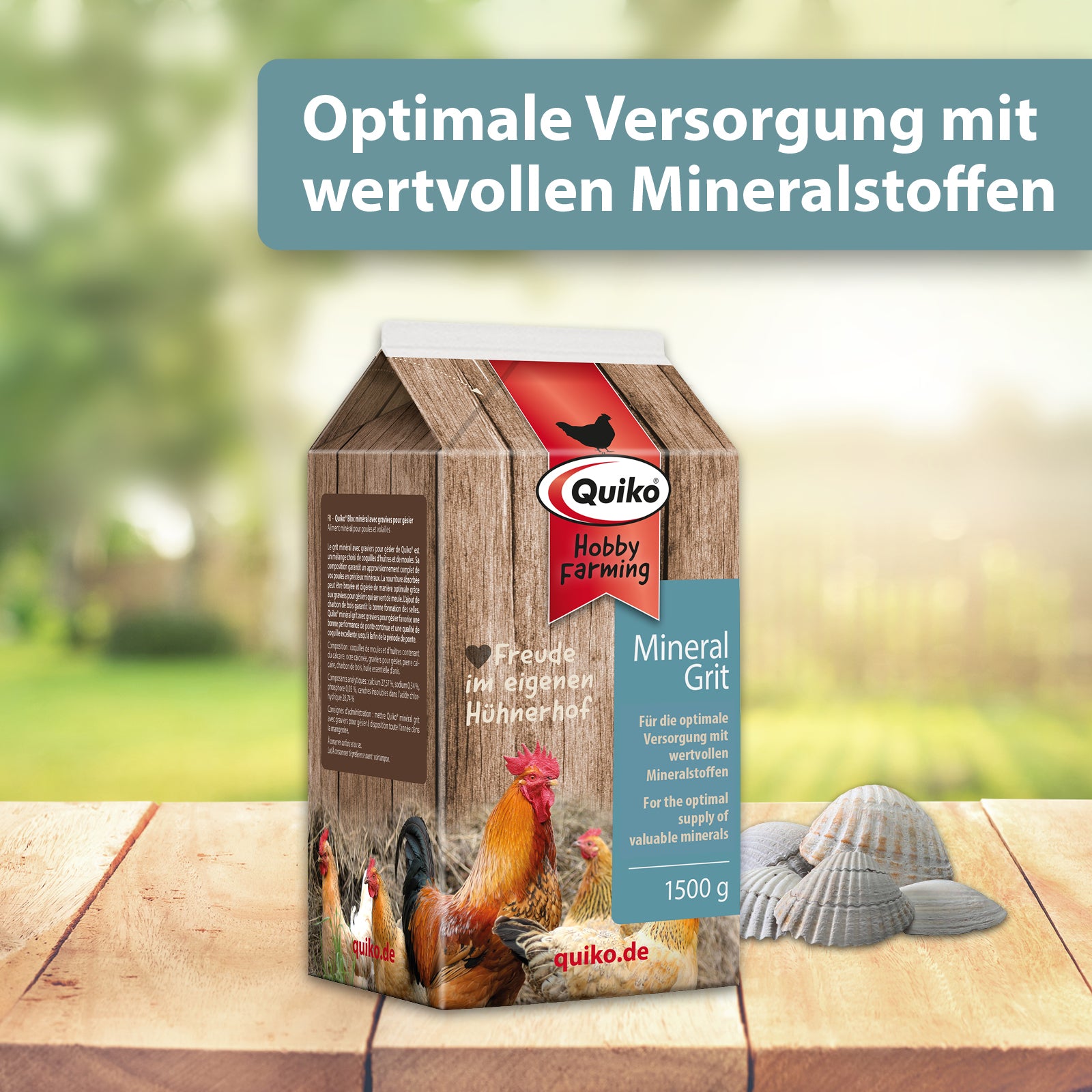 Quiko Hobby Farming Mineralgrit mit Magenkiesel - Optimale Versorgung mit wertvollen Mineralstoffen