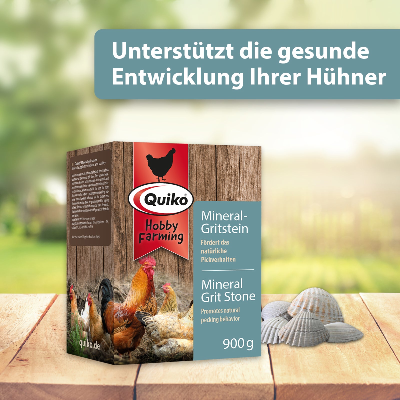 Quiko Hobby Farming Mineralgritstein - Unterstützt die gesunde Entwicklung Ihrer Hühner