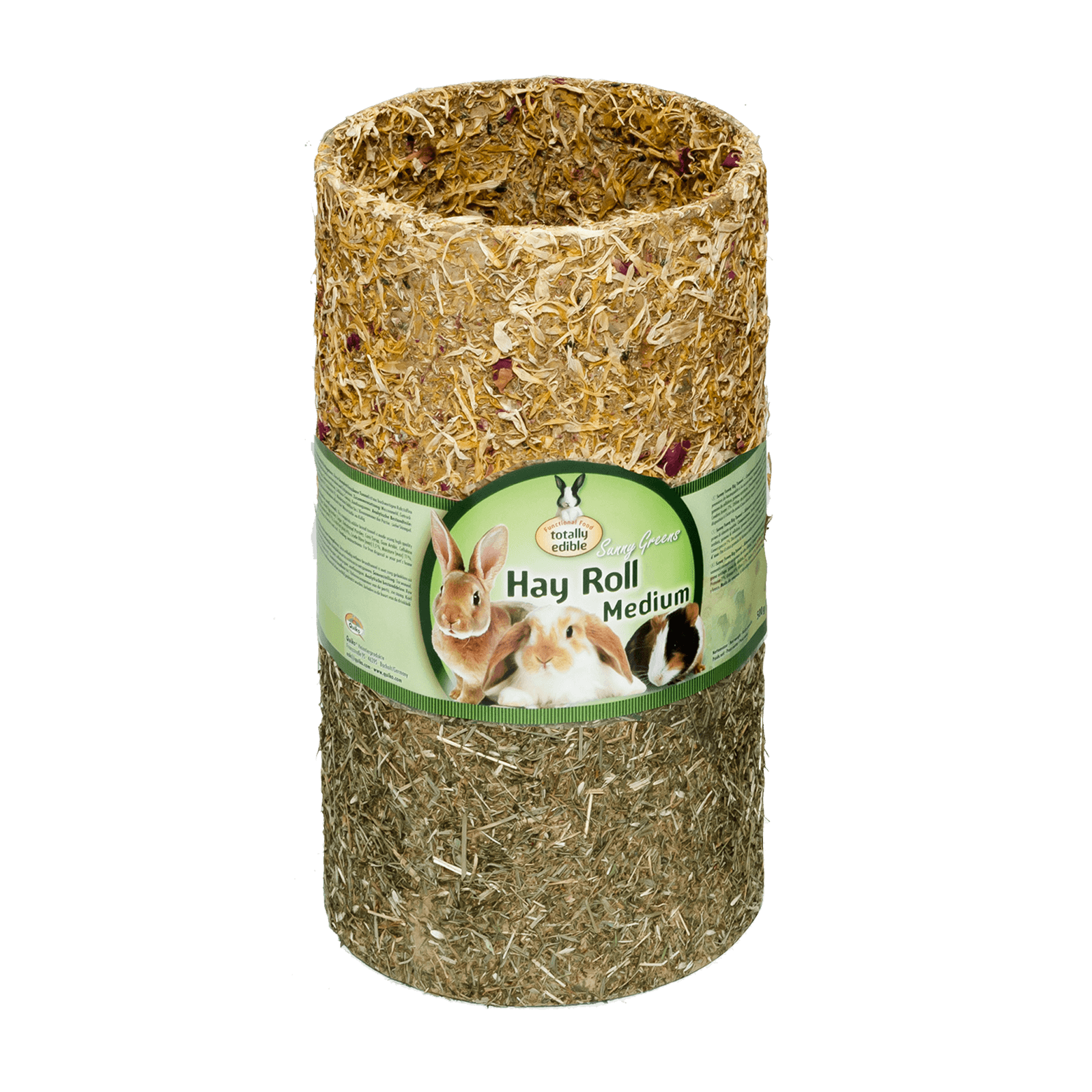 Quiko Sunny Greens Hay Roll: Heurolle zum Knabbern und Spielen für Kleintiere