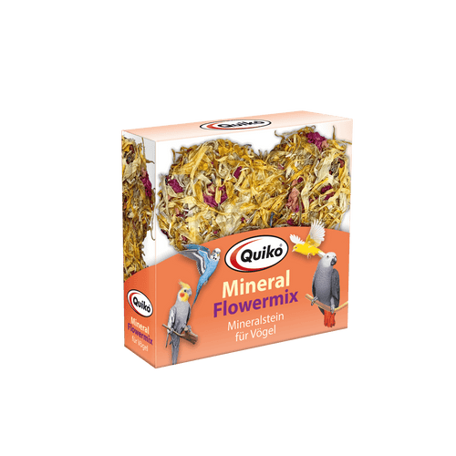 Quiko Mineralstein Flowermix: Pickstein für Ziervögel