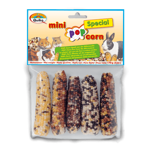 Quiko Mini Popcorn Special: Naturbelassene Maiskolben mit Mineralstoffen für Nager