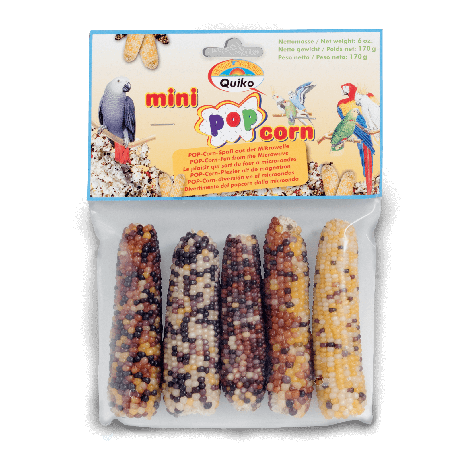 Quiko Mini Popcorn: Naturbelassene Maiskolben mit Mineralstoffen für Ziervögel