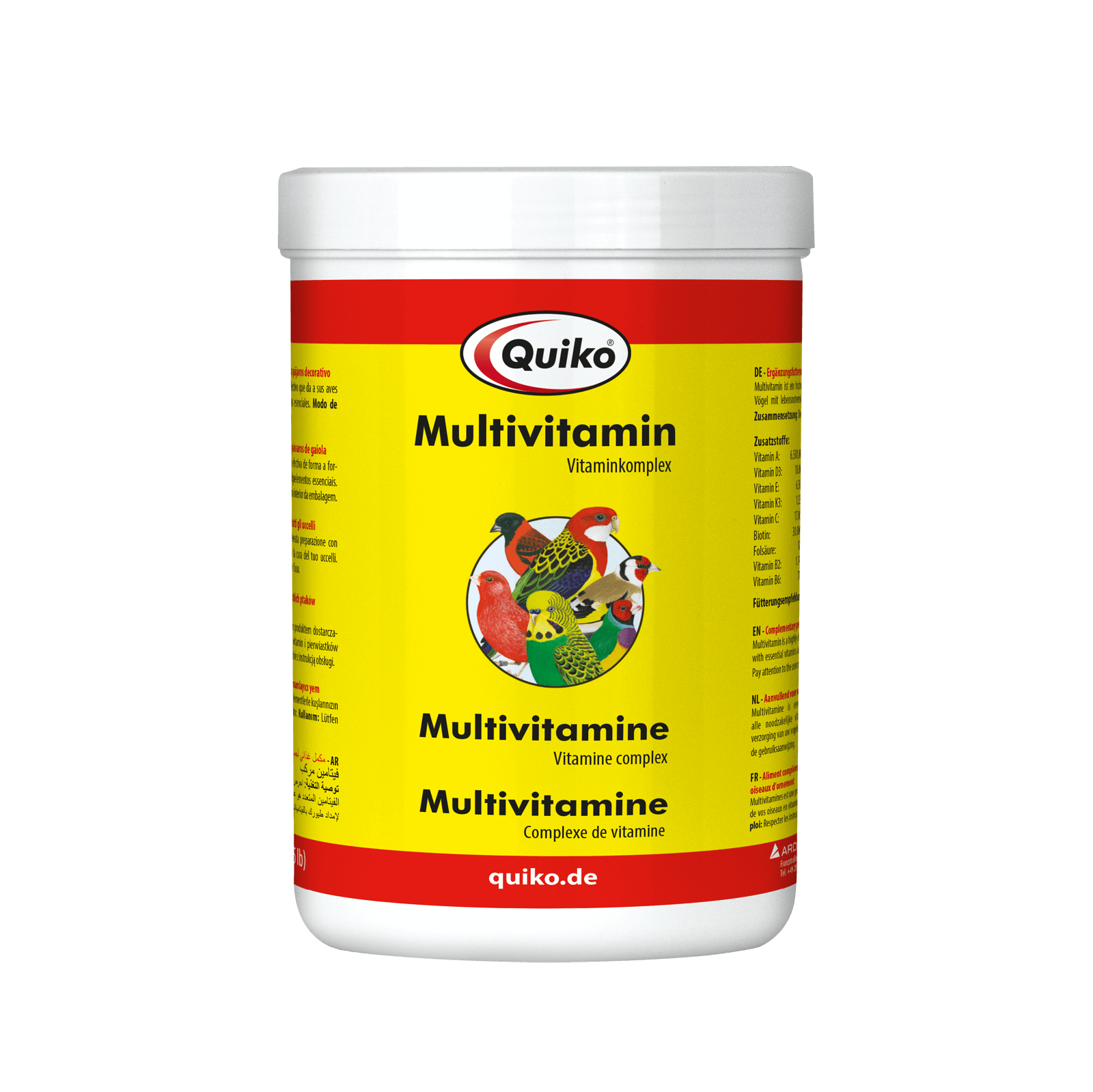 Quiko Multivitamin -Ergänzungsfuttermittel zur Vitaminversorgung von Ziervögeln - Unterstützt die Aufzuchtergebnisse