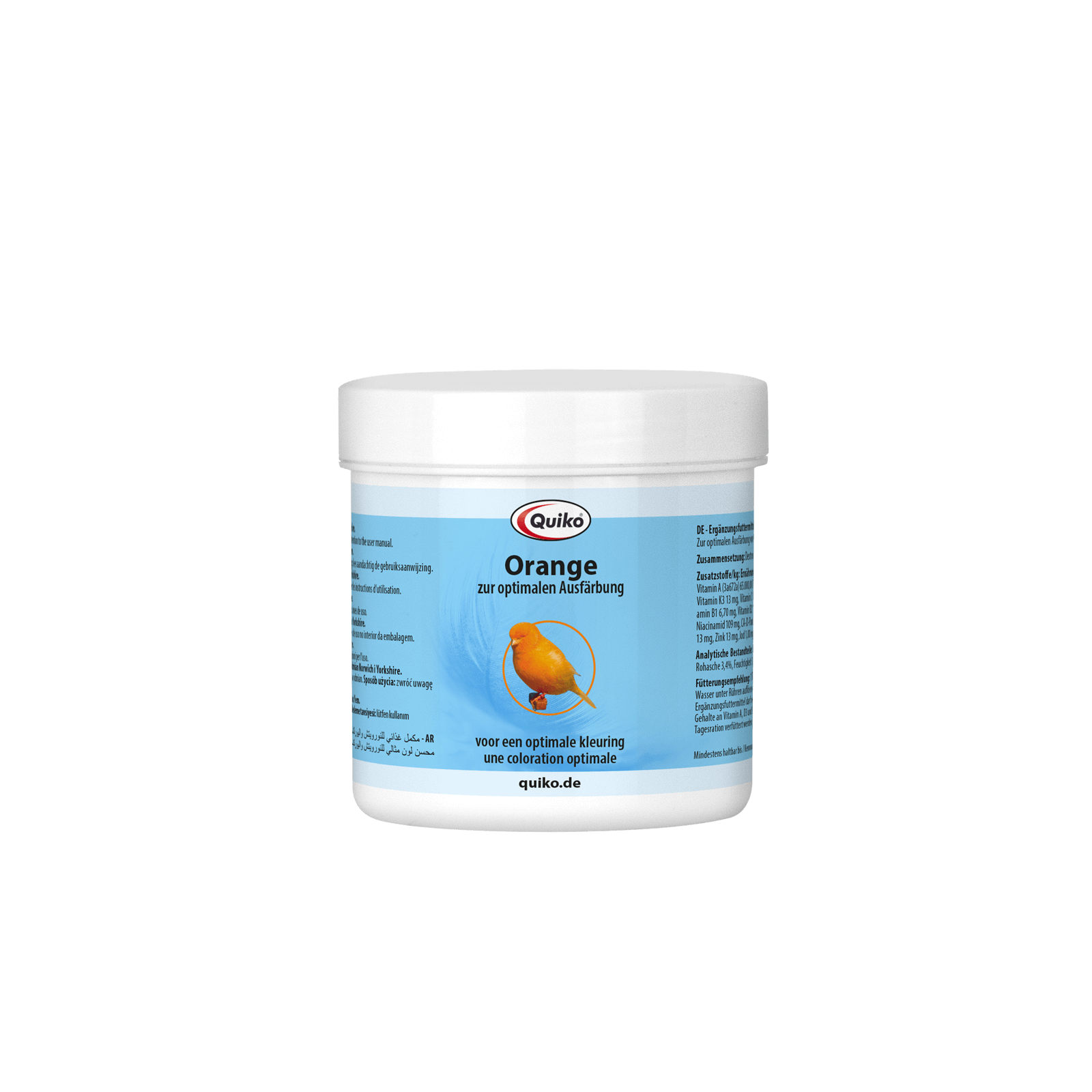 Quiko Orange: Supplementary food for Norwich and Yorkshire canaries.