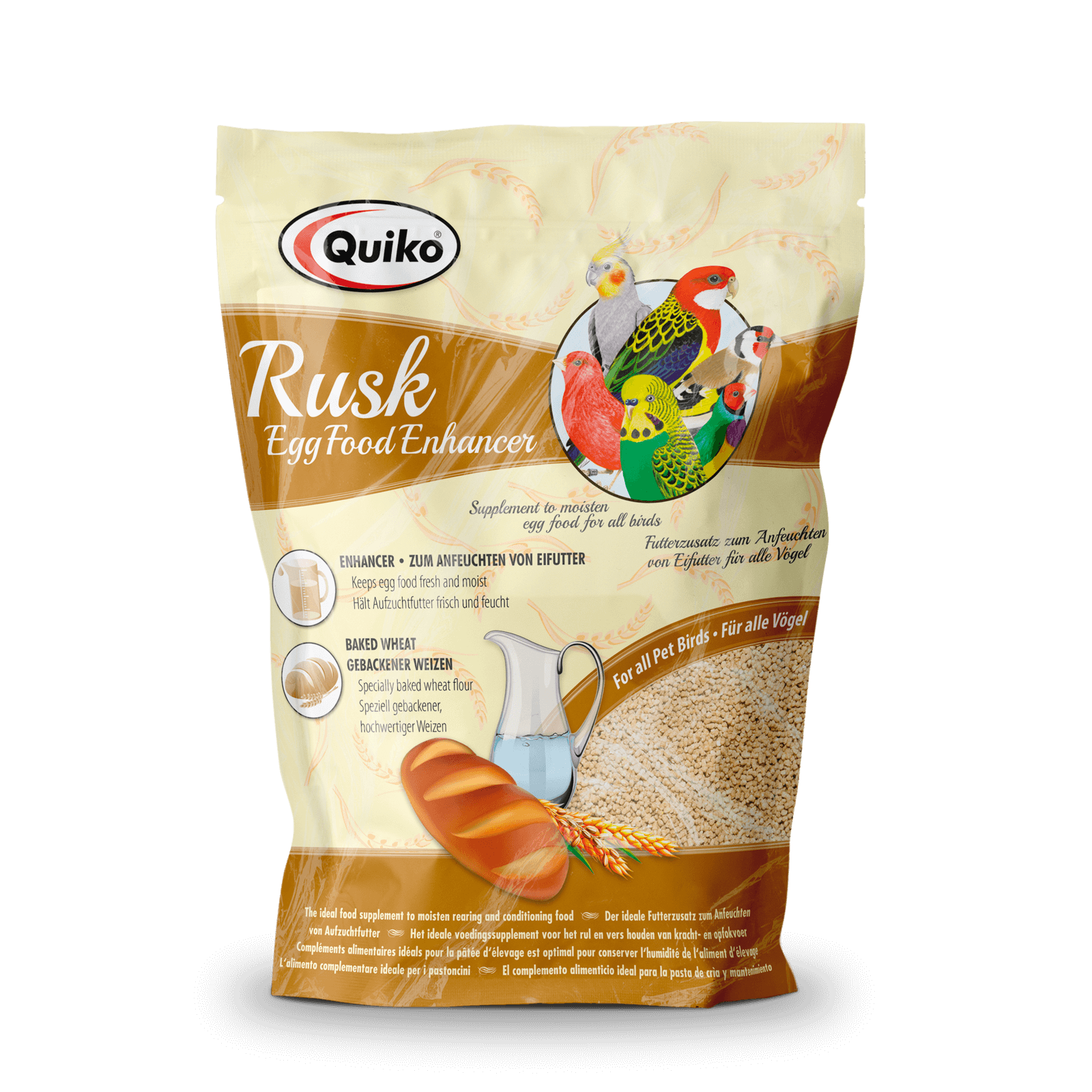 Quiko Rusk: Spezialfutterzusatz zum Anfeuchten von Eifutter, Aufzuchtfutter und Weichfutter für Ziervögel