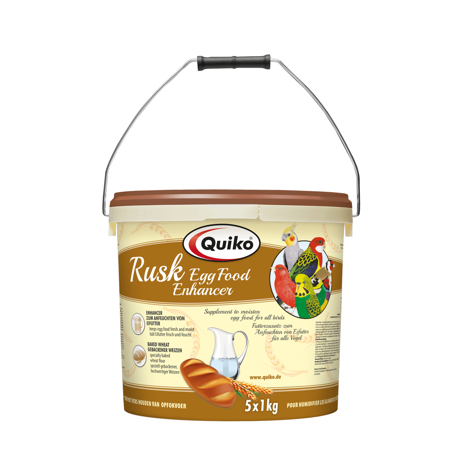Quiko Rusk - Spezialfutterzusatz zum Anfeuchten von Eifutter, Aufzuchtfutter und Weichfutter für Ziervögel