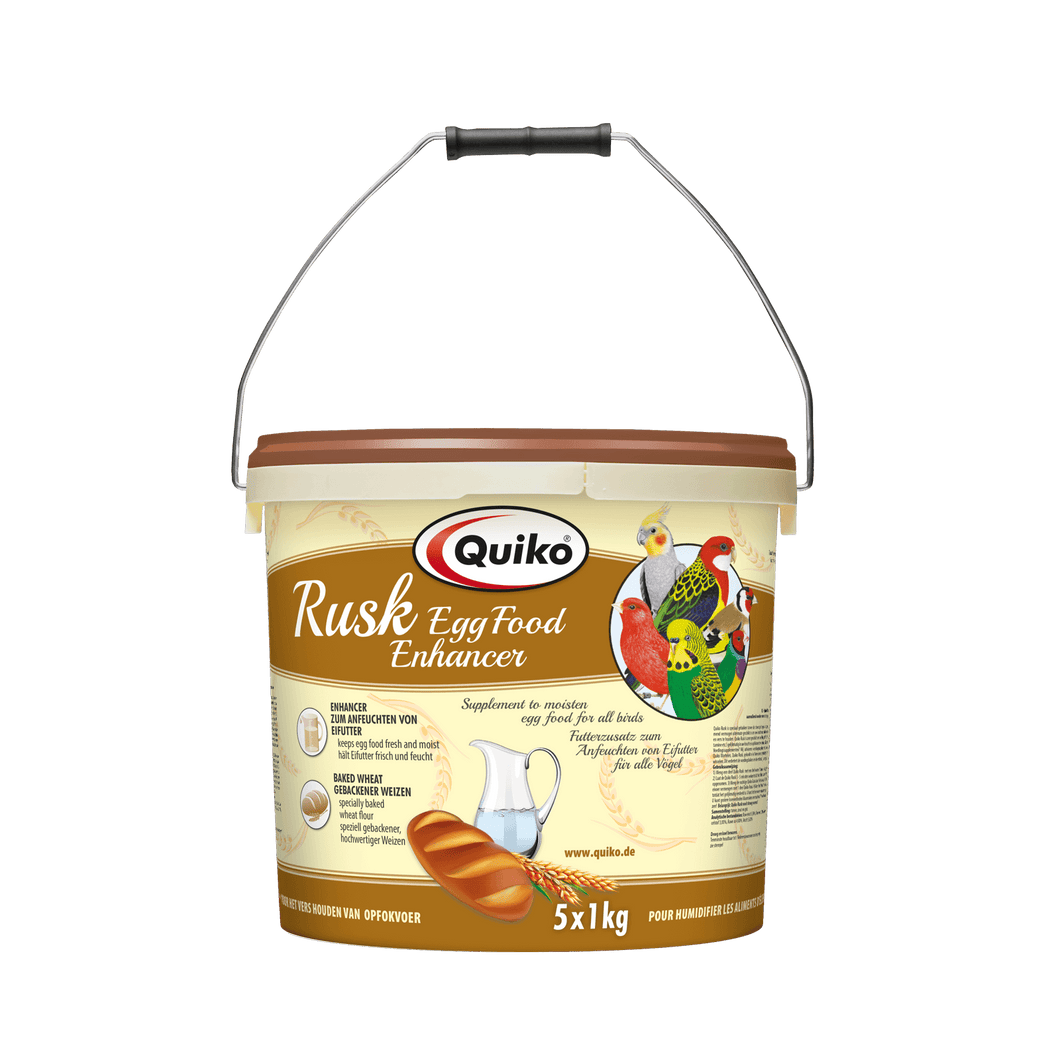 Quiko Rusk - Spezialfutterzusatz zum Anfeuchten von Eifutter, Aufzuchtfutter und Weichfutter für Ziervögel