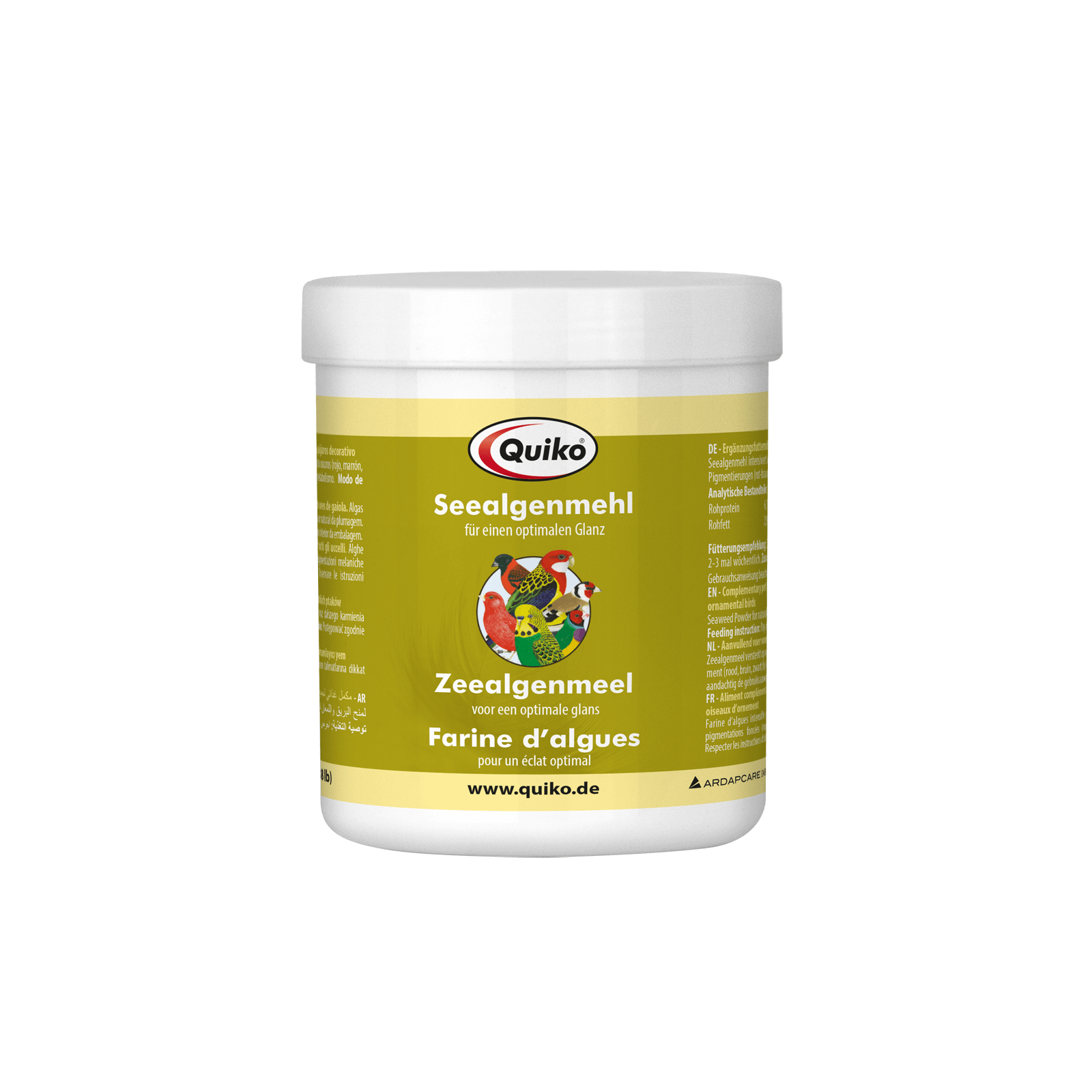 Quiko seaweed meal: For ornamental birds with dark pigmentation