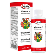 Laden Sie das Bild in den Galerie-Viewer, Quiko Vitamin E liquid - Ergänzungsfutter für Kanarien, Sittiche und Ziervögel - Ideal vor und während der Anpaarung
