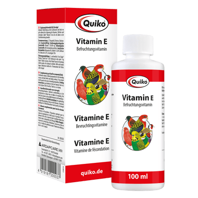 Quiko Vitamin E liquid - Ergänzungsfutter für Kanarien, Sittiche und Ziervögel - Ideal vor und während der Anpaarung