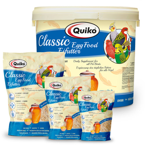 Quiko Classic Eifutter: Kraft und Aufzuchtfutter für alle Ziervögel - Enthält Eibiskuit, Honig und Vitamine